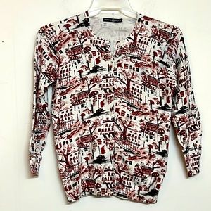 🌞 Signature Collection vintage brown black button up cardigan sweater women M